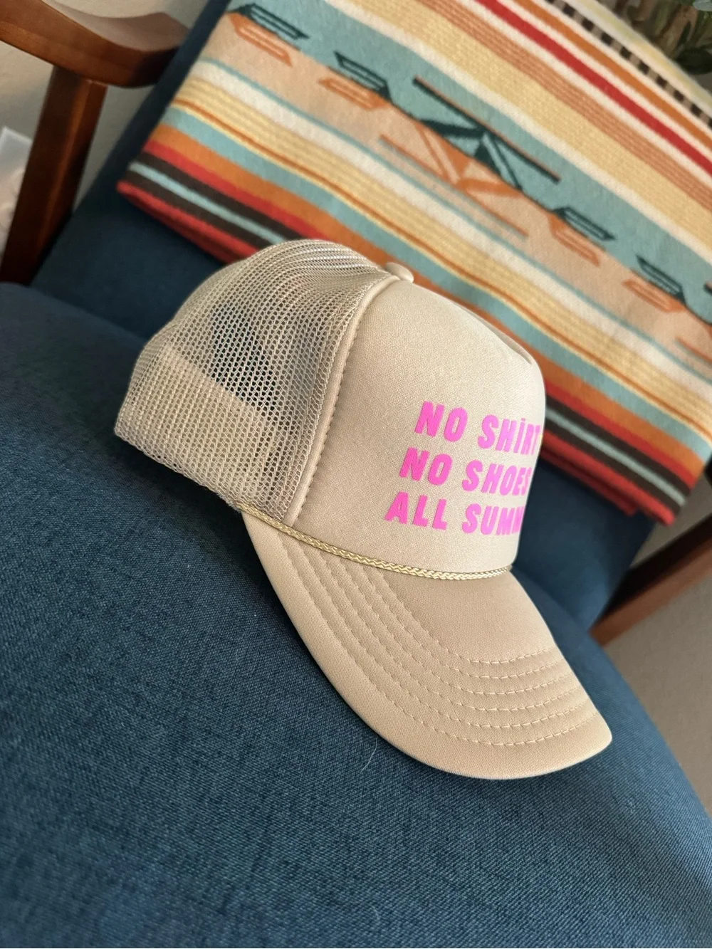 NEW Aloha No Shirt No Shoes All Summer Dune Trucker Hat